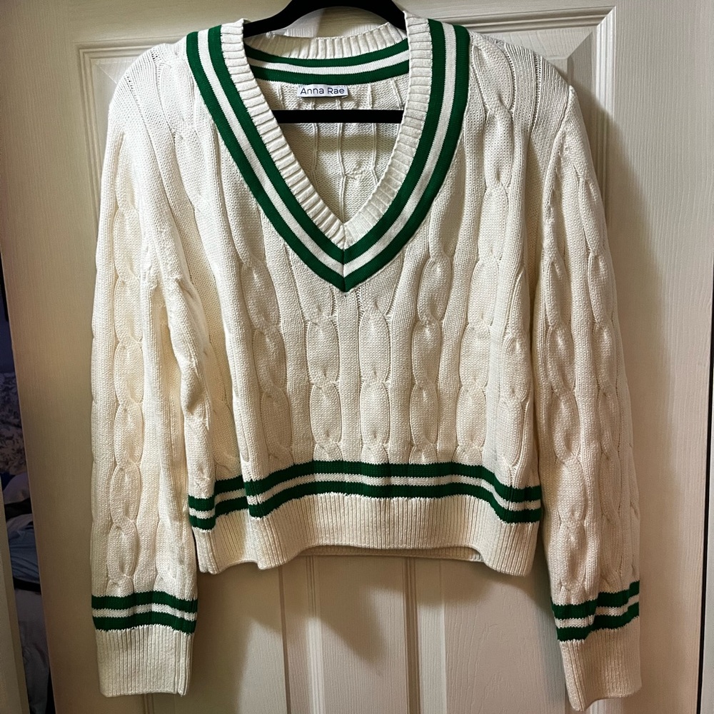 Uniqities Boutique Brand Anna Rae Cable Knit Stripe Sweater